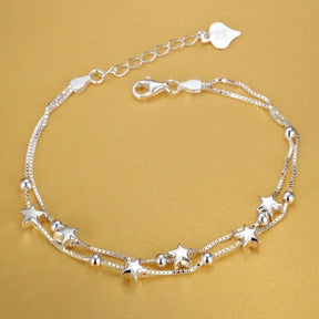 Pulseira de Prata 925 com Estrelas