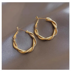 2025 novo clássico liga de cobre suave metal hoop brincos para mulher moda coreano jóias temperamento menina uso diário brincos