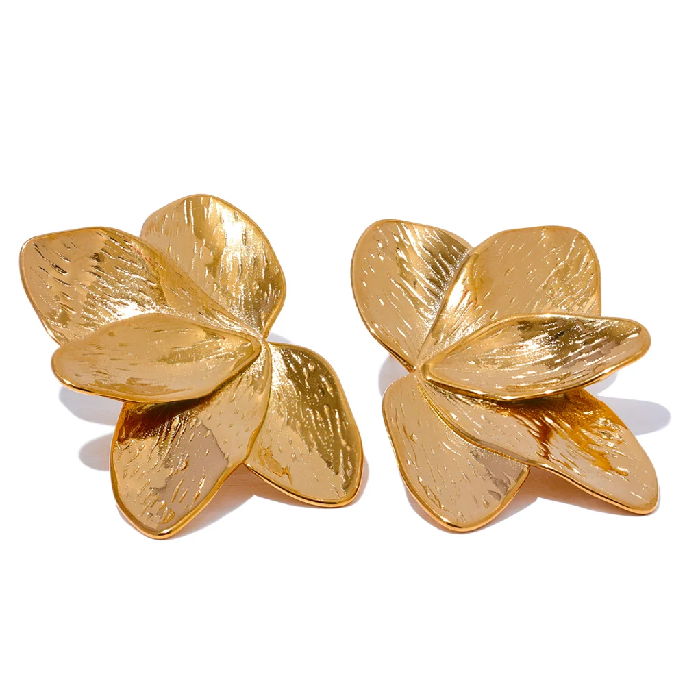 Brinco Dourado Flor Banhado a Ouro Lux