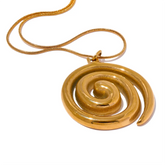 Colar Pingente Espiral Banhado a Ouro