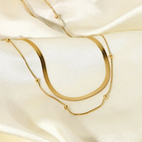 Colar Duplo Dourado - Lux