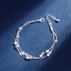 Pulseira de Prata 925 com Estrelas