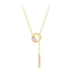 Luxo romano digital titânio aço incolor colar para mulher moda coreano jóias natal sexy roxo cristal neckchain