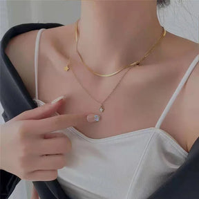 Conjunto Estrela de Aço Inoxidável: Colar e Pulseira