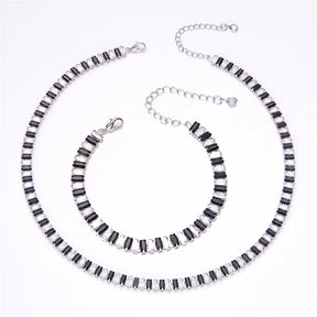 Conjunto de Colar e Pulseira Luxo Cristal Chic