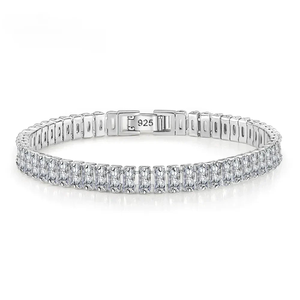 Pulseira de Cristal Luxuosa em Prata 925